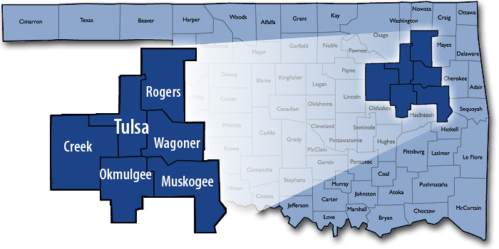 Tulsa Northeast Oklahoma Roofing Contractor Service Area